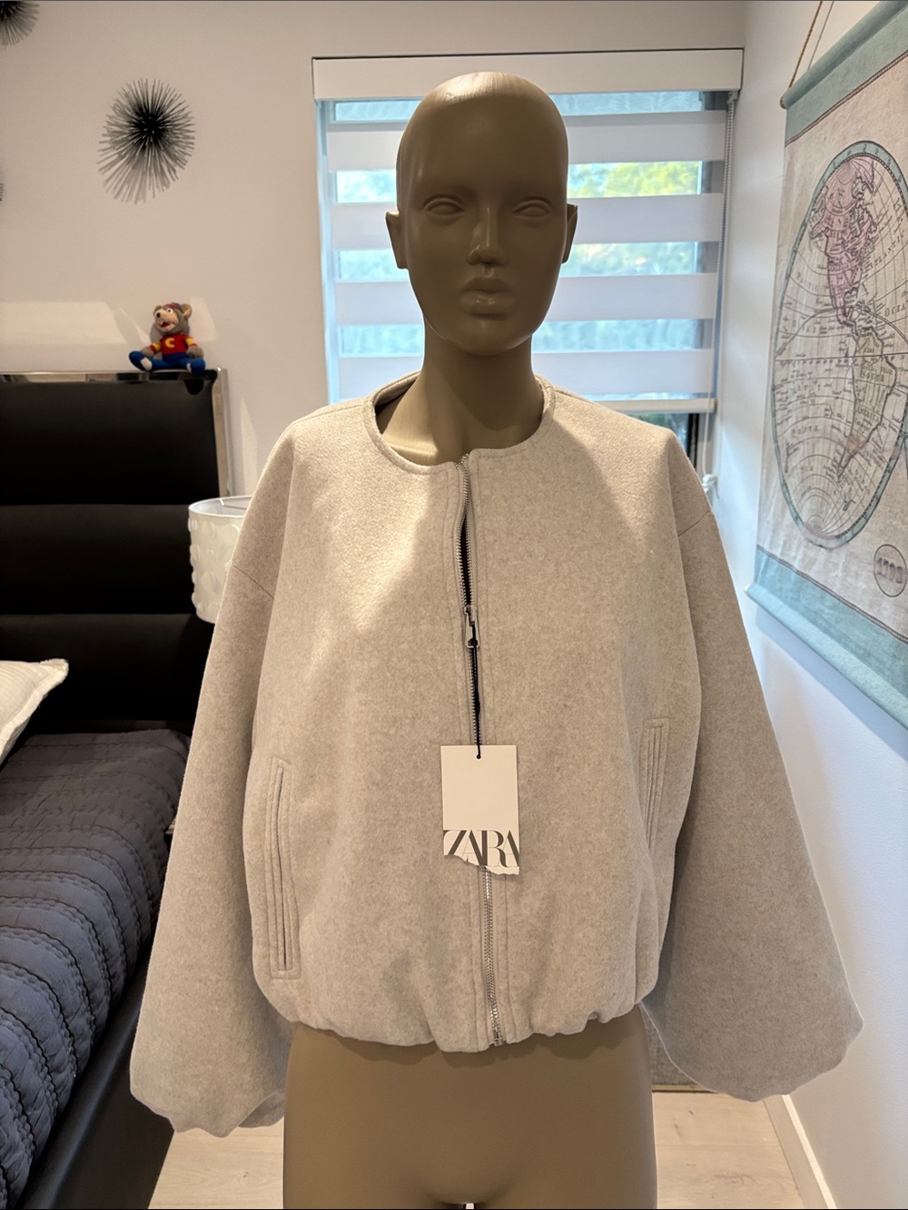 ZARA Light Gray Men's Bomber Jacket